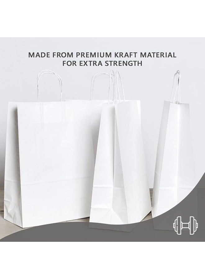 White Kraft Paper Bags (28x28x15cm) size  with Strong Twisted Handles for Party Favor, Thanksgiving,Christmas,Wedding,Birthday - Pack Of 25pcs - Image 2